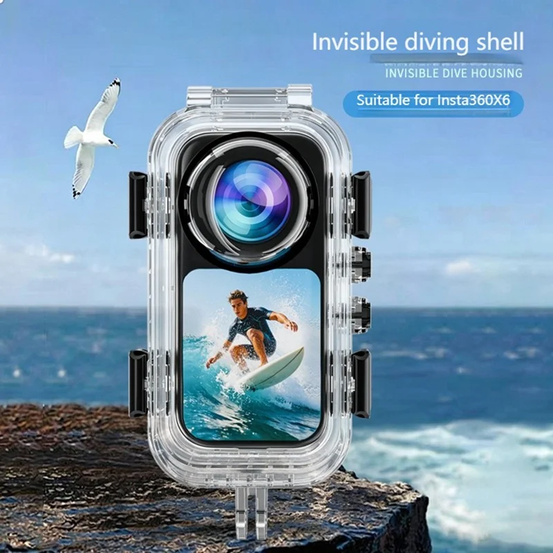 For Insta360 X6 Invisible Diving Case 60m Waterproof Spherical Lens Protective Housing Shell