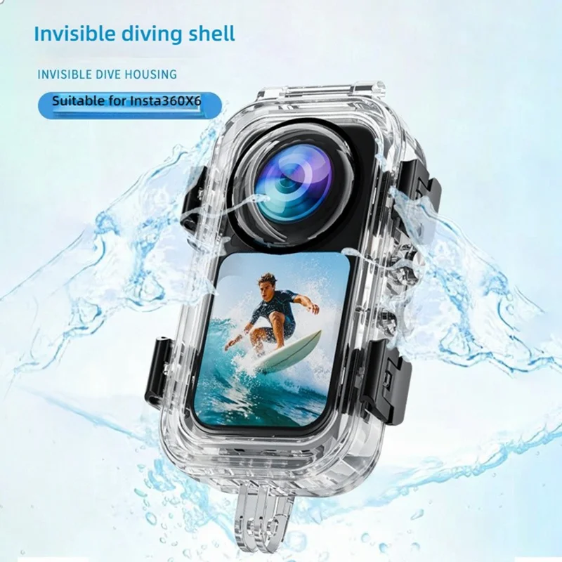 For Insta360 X6 Invisible Diving Case 60m Waterproof Spherical Lens Protective Housing Shell