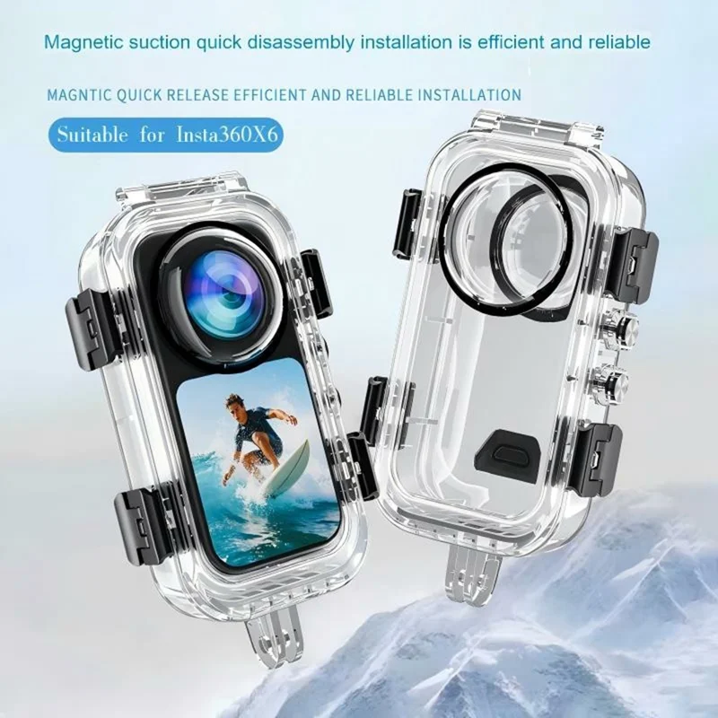 For Insta360 X6 Invisible Diving Case 60m Waterproof Spherical Lens Protective Housing Shell