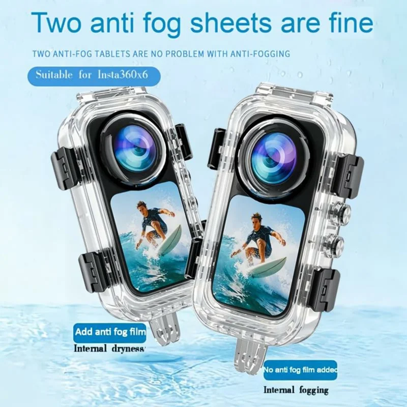 For Insta360 X6 Invisible Diving Case 60m Waterproof Spherical Lens Protective Housing Shell