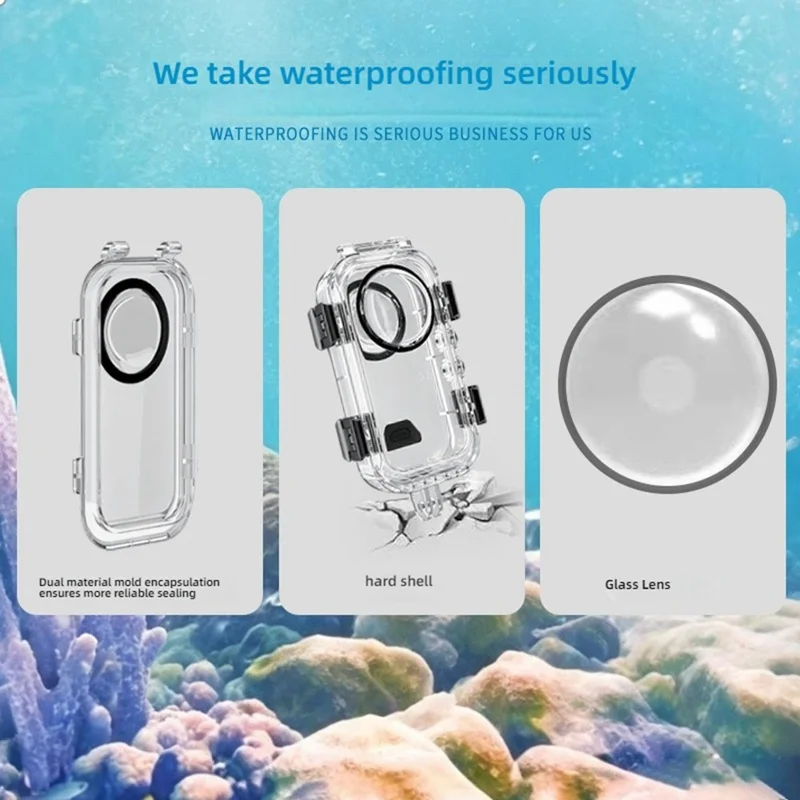 For Insta360 X6 Invisible Diving Case 60m Waterproof Spherical Lens Protective Housing Shell