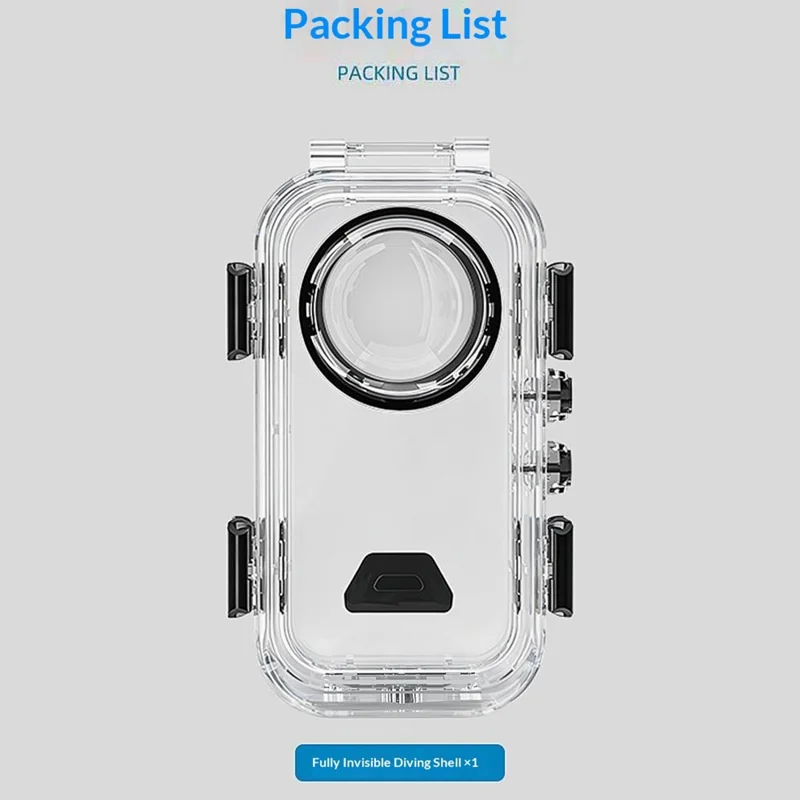 Funda sumergible invisible con sistema de liberación magnética rápida para Insta360 X6 - Transparente, resistente al agua hasta 60 m, compatible con base de liberación magnética