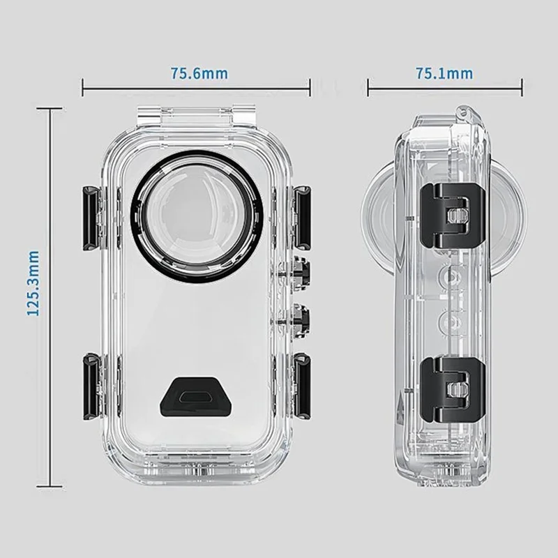 Funda sumergible invisible con sistema de liberación magnética rápida para Insta360 X6 - Transparente, resistente al agua hasta 60 m, compatible con base de liberación magnética