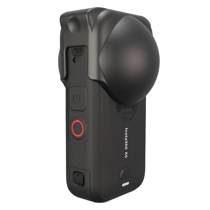 For Insta360 X6 Lens Protective Case Silicone Scratch Resistant Dustproof Lightweight Cover - Black