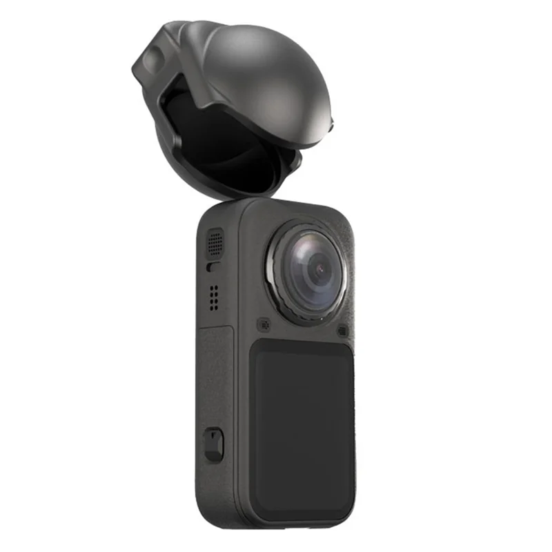 For Insta360 X6 Lens Protective Case Silicone Scratch Resistant Dustproof Lightweight Cover - Black