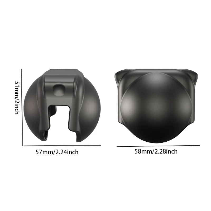 For Insta360 X6 Lens Protective Case Silicone Scratch Resistant Dustproof Lightweight Cover - Black