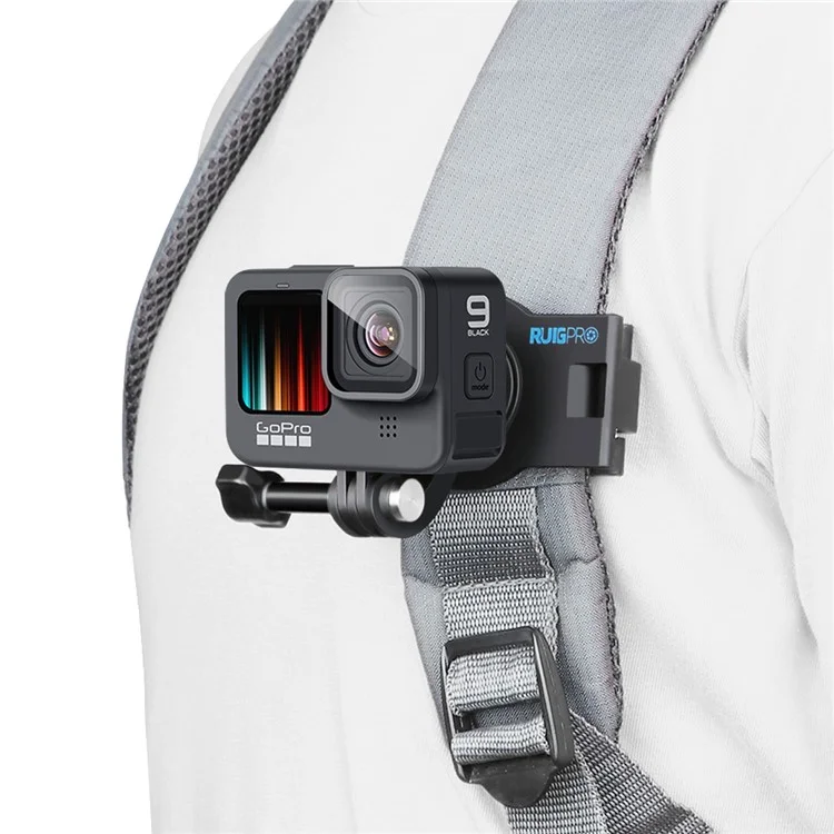 Ruigpro Sac Sac à Dos Bandoulière Support de Caméra de Montage Pour GoPro Hero9 / Hero8 / Hero7 / Hero6 Osmo Action Camera