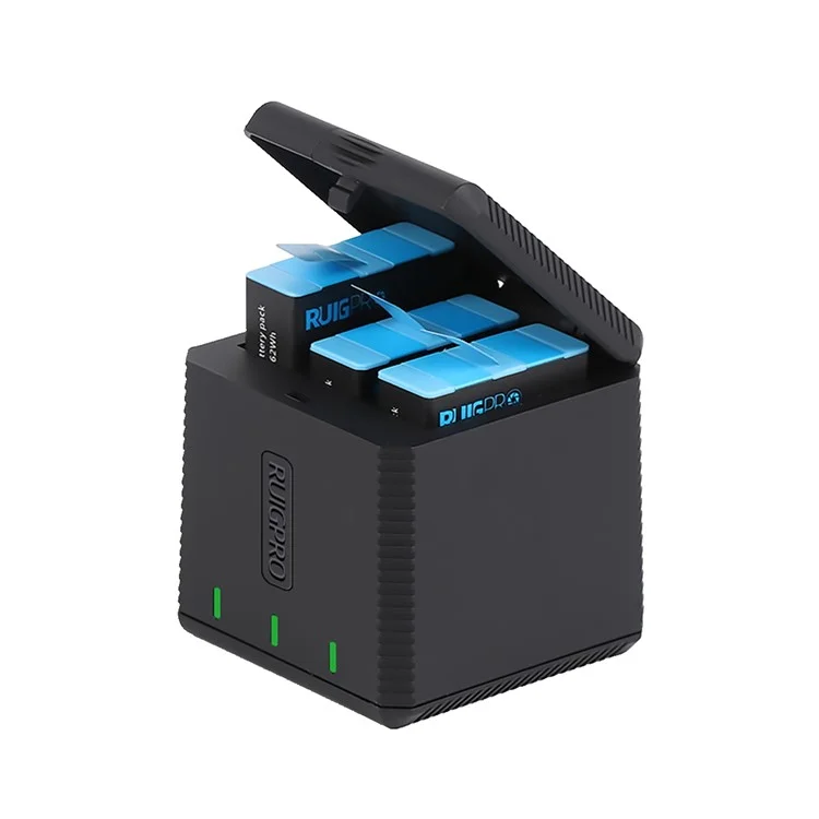 RUIGPRO AT1160 Battery Charger Kit Battery Storage Box for Gopro Hero9 Black