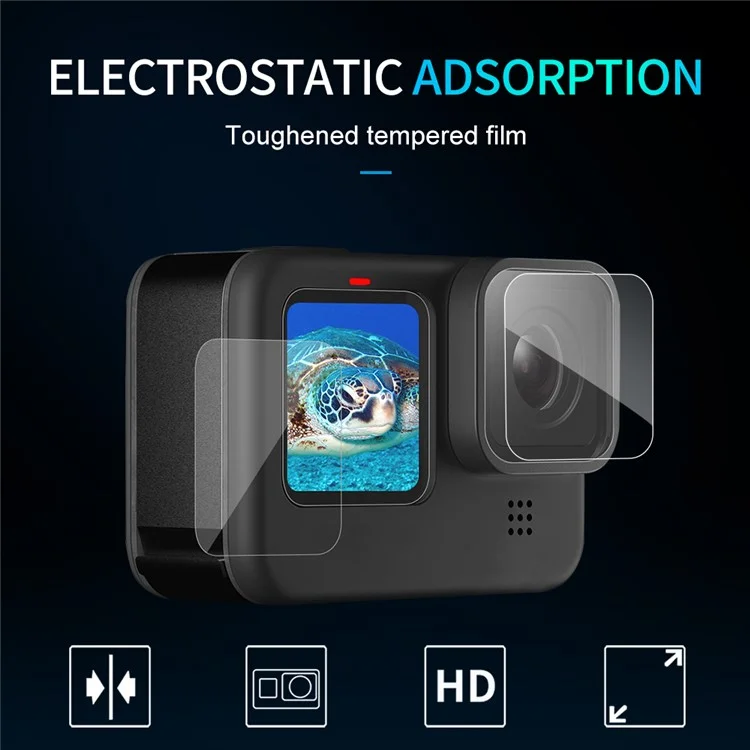 Telesin -objektiv + Vorder- Und Rückseite LCD -display Temperierter Glasfilm Für Gopro 9