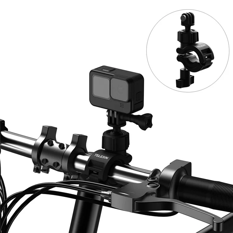 Telesin DJ-HBM-001 360 ° Rotation Bike Bike Bicycle Motorcycle Mount Para GoPro Insta360 Osmo Ação Telefone Celular