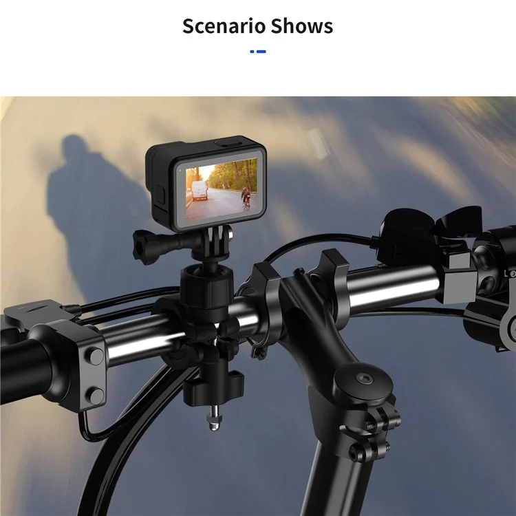 TELESIN DJ-HBM-001 360° Rotation Holder Bike Bicycle Motorcycle Handlebar Mount for GoPro Insta360 Osmo Action Mobile Phone