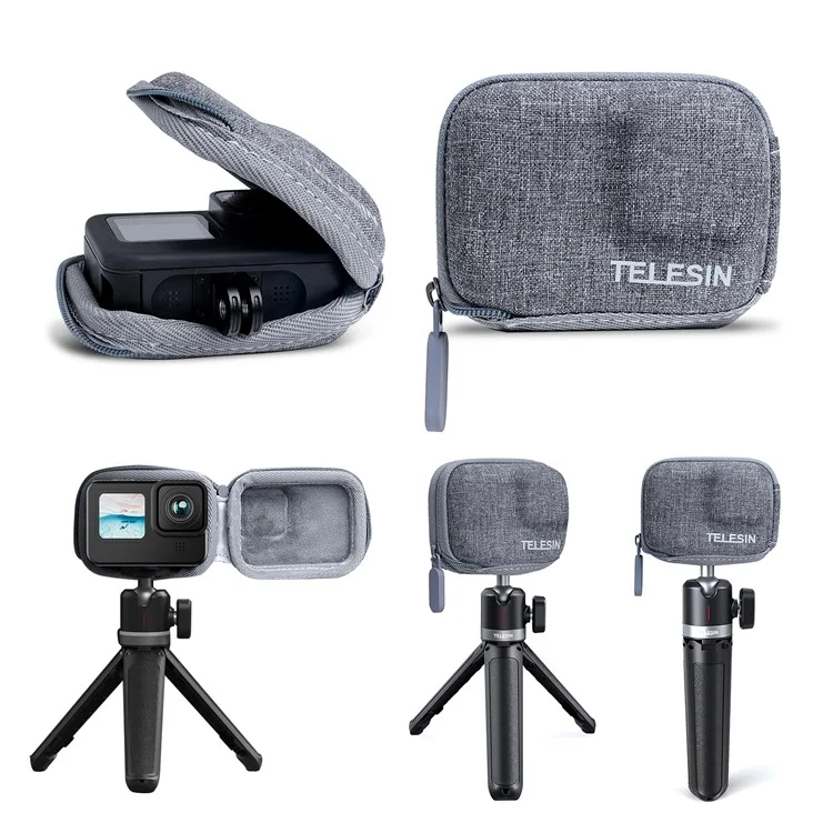 TELESIN GP-CPB-902 Borsa portatile con cerniera per la conservazione della fotocamera, borsa a tracolla per GoPro Hero 9 / 10 / 11