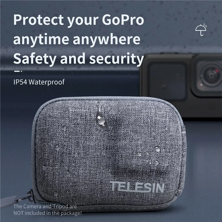 TELESIN GP-CPB-902 Portable Zipper Camera Storage Bag Carrying Pouch for GoPro Hero 9 / 10 / 11