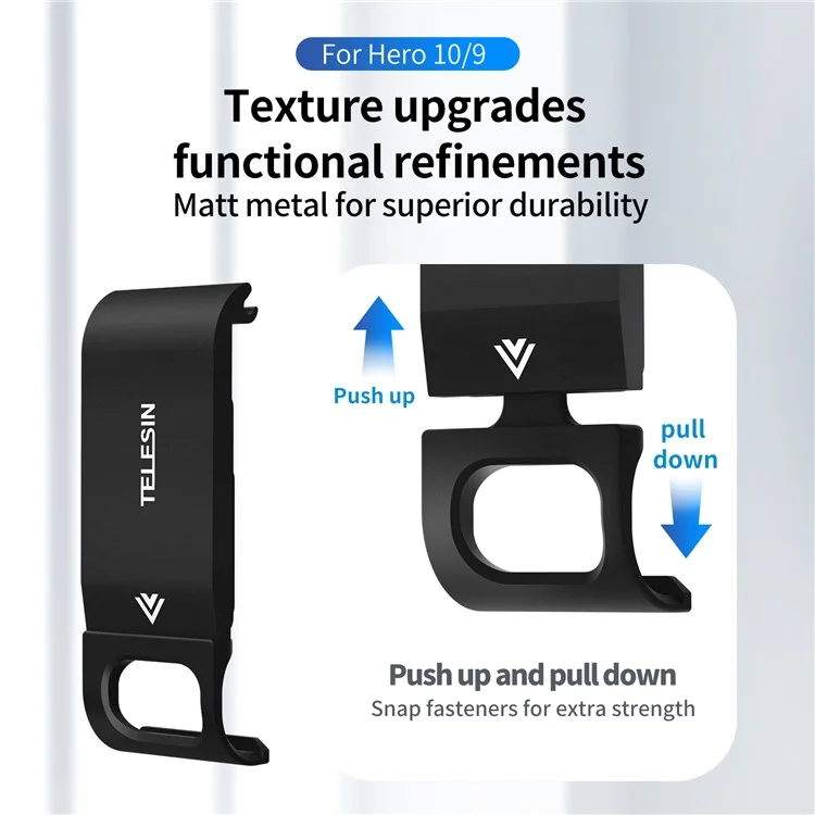 Telesin GP-CLC-902 Metallrahmen Batterie-seitenabdeckung Mit Ladeloch Für GoPro Hero 9