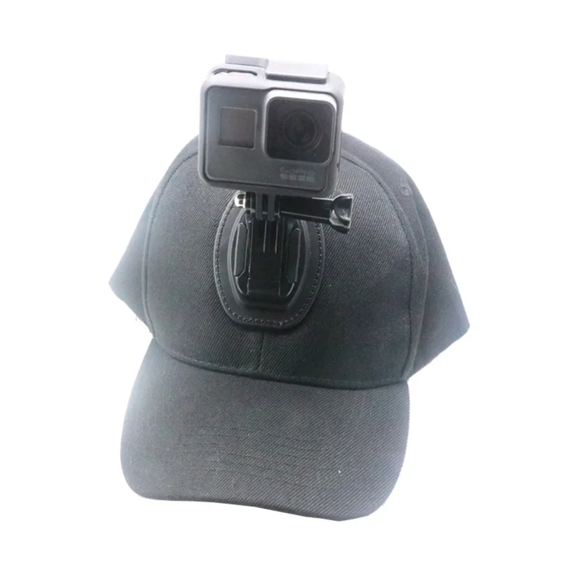 Lightweight Portable Baseball Hat with Quick Release Buckle Mount Compatible for GoPro 10/9 Series/DJI OSMO Action Cameras - Black