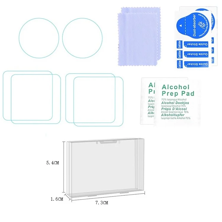 [Dual Screen Version] 2 Set AGDY04 High Definition Tempered Glass Camera Lens Screen Protective Film for DJI Action 2