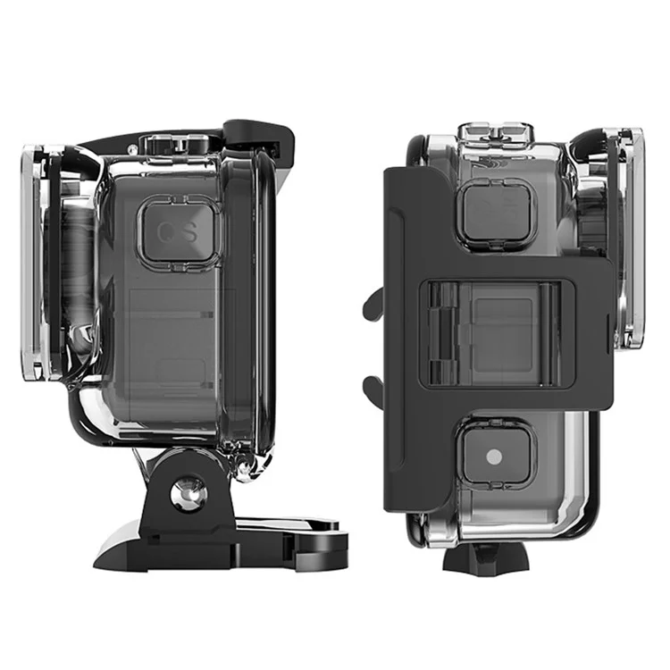 AGDY36 Quadratische Mundstil Unterwassersport Kamera Tauchen Schutzhülle Wasserdichtes Gehäuse für DJI Osmo Action - Transparent 
