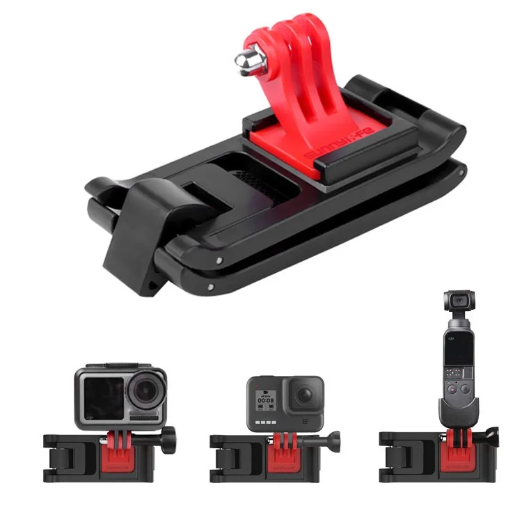 SUNNYLIFE TY-Q9261 Sports Camera Backpack Clip Mount Adapter für DJI Action 2 / GoPro 10 / GoPro 9 / Insta360 One R