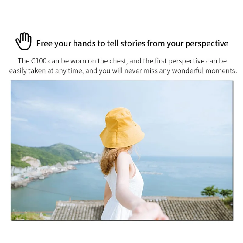 SJCAM C100+ Digital Camera 2K HD 30m Waterproof Thumb Action Camera Motorcycle Ride Recorder Webcam for Riding Cycling - Pink