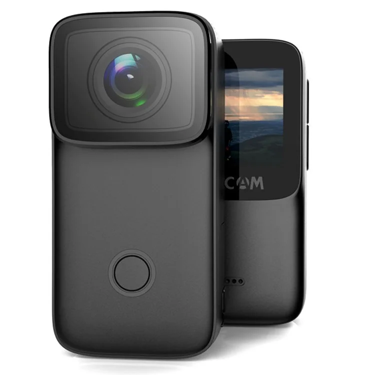 Caméra d'action étanche SJCAM C200 avec écran IPS de 1,28 pouces, caméra vidéo numérique 4K, vision nocturne, anti-vibrations, pour la photographie - Noir