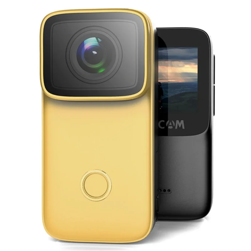 SJCAM C200 1.28 inch IPS Screen Digital Camera Mini Waterproof Action Camera Diving Aerial Riding Recorder 4K Night Vision Outdoor HD Anti-Shake Camera for Photography - Yellow