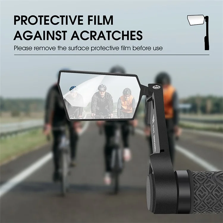 WEST BIKING YP0720037 2Pcs Bike Rearview Mirror 360 Degree Rotation Handlebar Folding Mirror