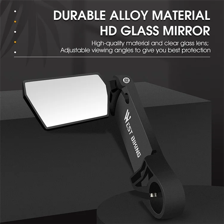 WEST BIKING YP0720037 2 unidades Espejo retrovisor de bicicleta con rotación de 360 grados y plegado