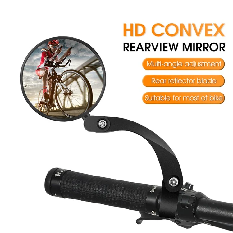 WEST BIKING YP0720034 1Stück Fahrrad 360 Grad drehbarer Weitwinkel HD Rückspiegel MTB Rennrad Lenker Spiegel mit Warnreflexion