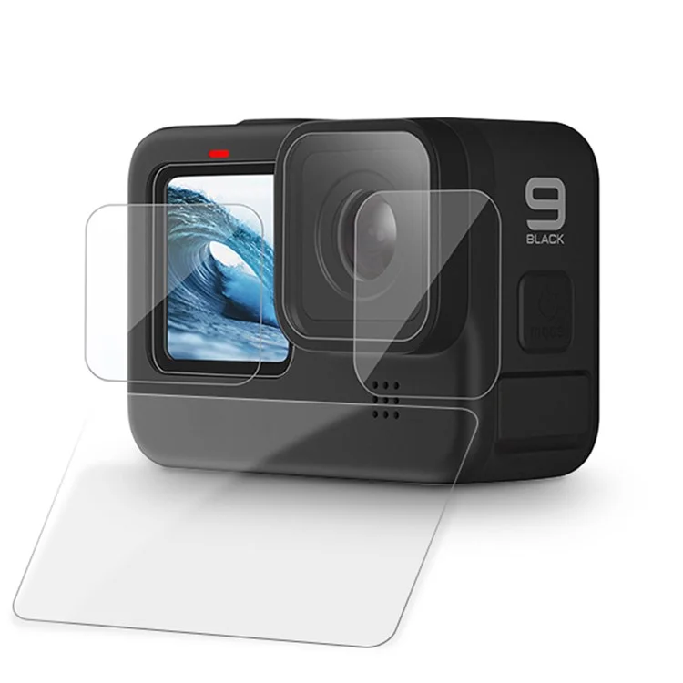 FLW361 Per Gopro Hero 10/9 Film di Vetro Temperato Anti-explosione Lente Della Fotocamera ad Alta Durezza + Schermata Posteriore + Protettore Dello Schermo Anteriore