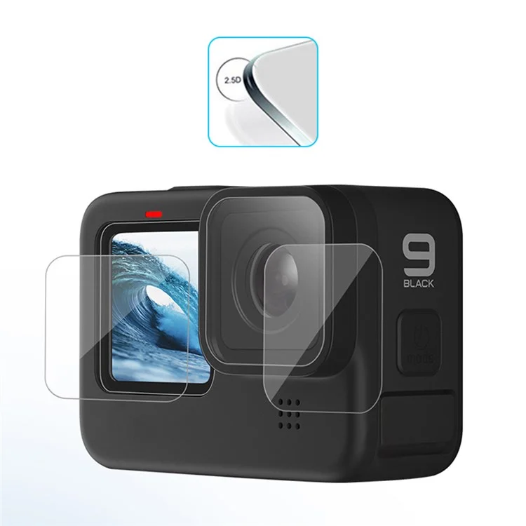 FLW361 Per Gopro Hero 10/9 Film di Vetro Temperato Anti-explosione Lente Della Fotocamera ad Alta Durezza + Schermata Posteriore + Protettore Dello Schermo Anteriore