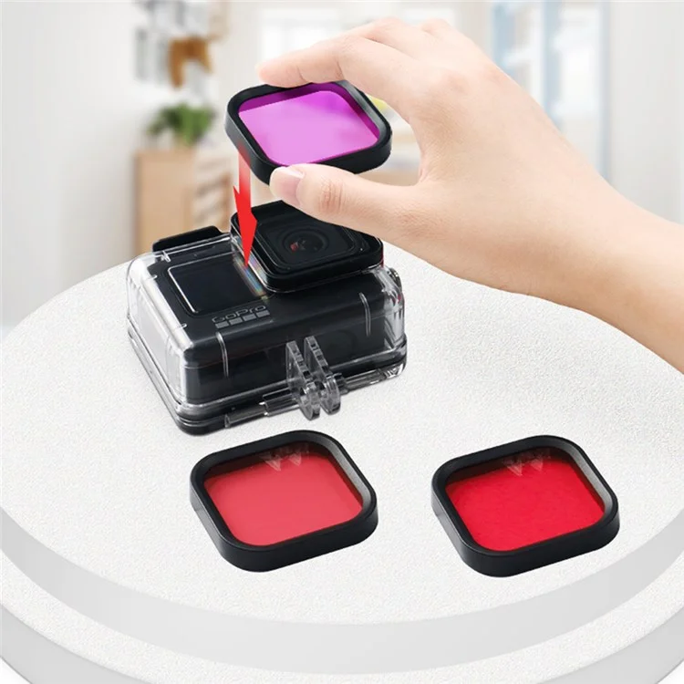 Shelngka FLW297 Pour GoPro Hero 9/10 Action Caméra Filtre Filtre Étanché - Rose
