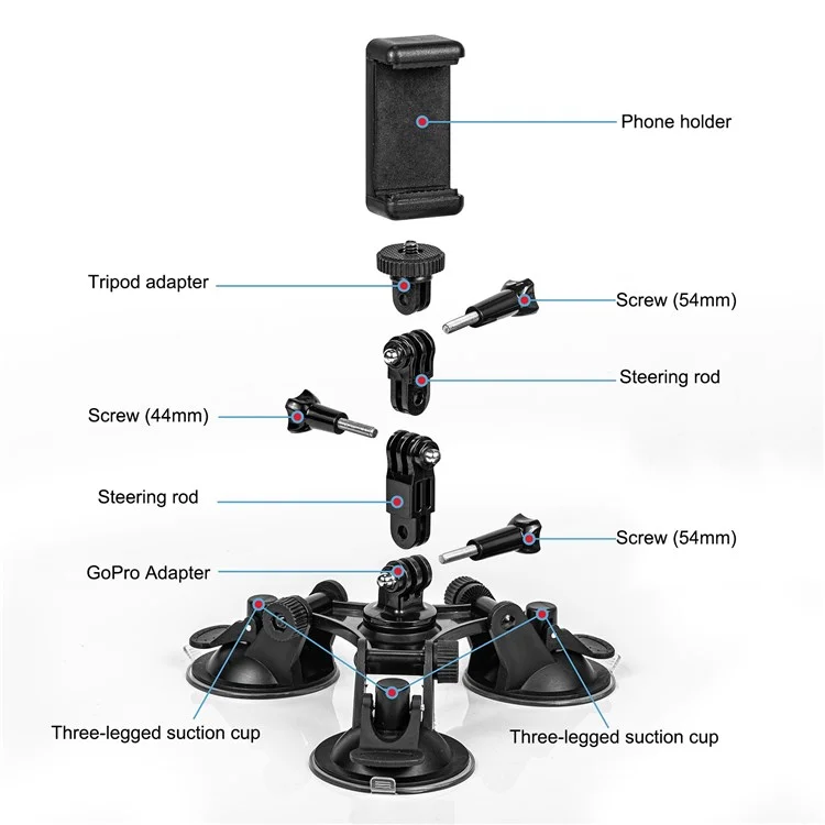 STARTRC 1110789 per GoPro 10/9 / Insta360 One X2/X Three Sucker Design Camera Phone Car Holder Suction Cup Mount Bracket