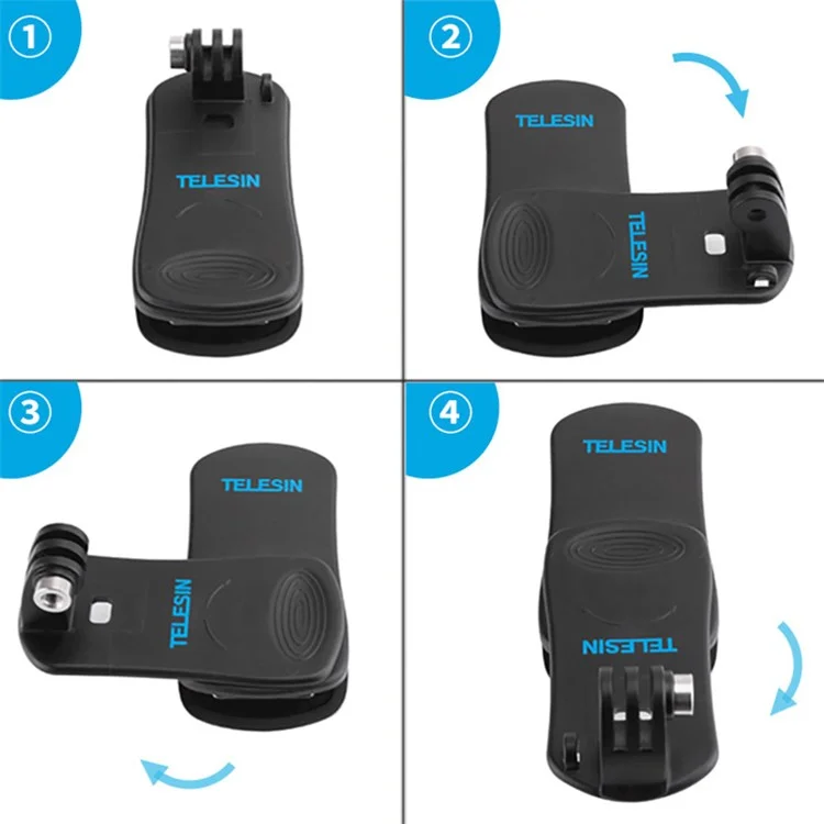 TELESIN GP-JFM-003 für DJI Osmo Pocket/Action 360 Grad Rotation Kamera Rucksackclip Halterung