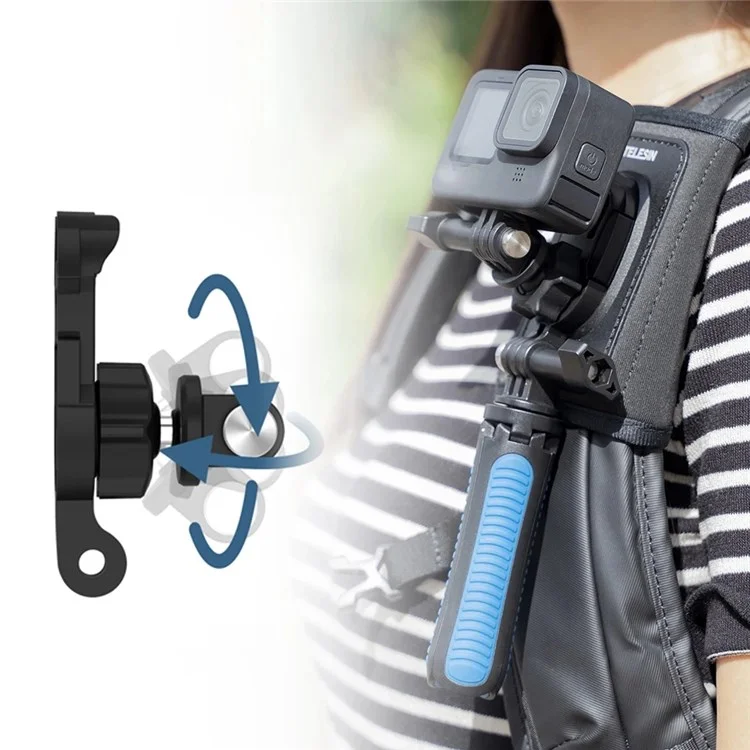 TELESIN TE-ZJZ-001 For GoPro Hero/DJI Action 2 Backpack Shoulder Strap Action Camera Bracket Mount Stand