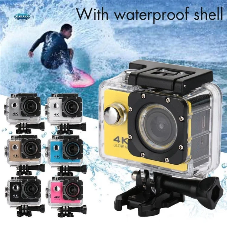 SJ4000 SD3H-2 4K 30FPS WiFi Action Camera Ultra HD Extreme Sports DV Camera Avec Étui Étanche - Bleu