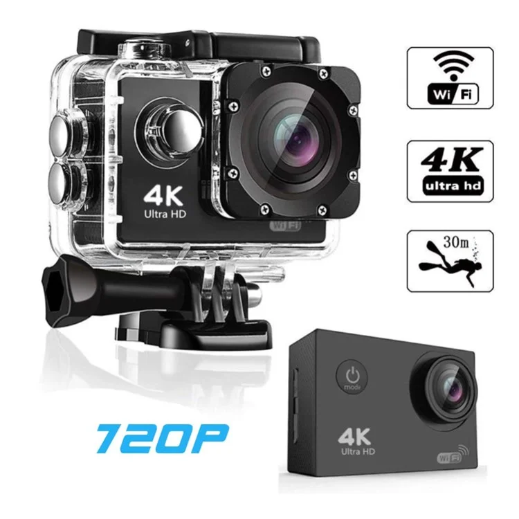 SJ4000 SD3H-2 4K 30FPS WiFi Action Camera Ultra HD Extreme Sports DV Camera with Waterproof Case - Rose