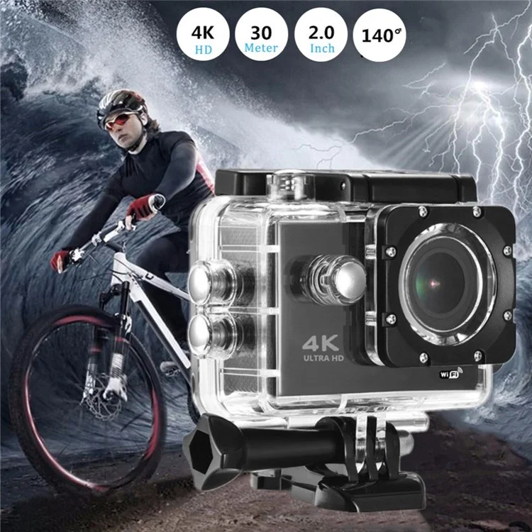 SJ4000 SD3H-2 4K 30FPS WiFi Action Camera Ultra HD Extreme Sports DV Camera with Waterproof Case - Rose