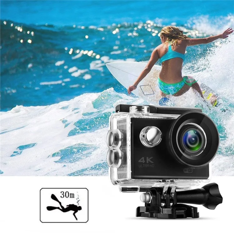 SJ4000 SD3H-2 4K 30FPS WiFi Action Camera Ultra HD Extreme Sports DV Camera with Waterproof Case - Rose