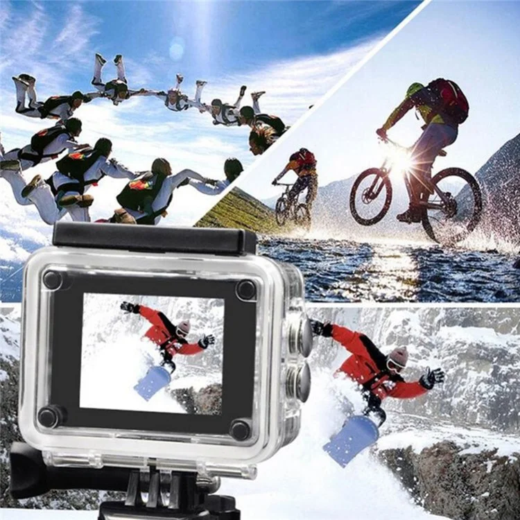 SJ4000 SD3H-2 4K 30FPS WiFi Action Camera Ultra HD Extreme Sports DV Camera with Waterproof Case - Rose