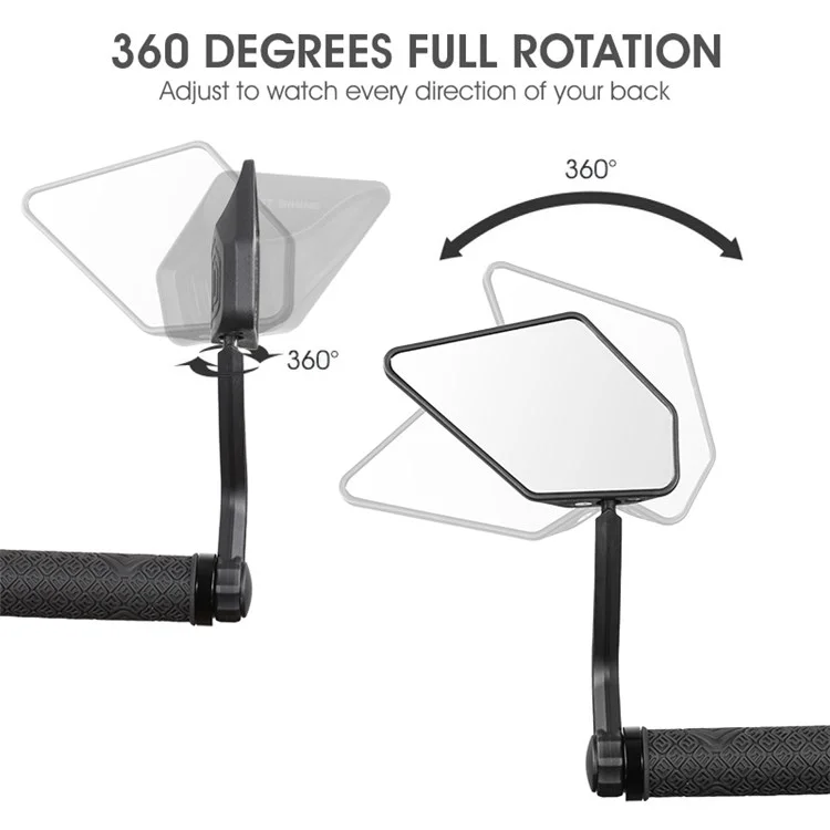 WEST BIKING YP07200240 1 Stück HD 360 Grad drehbarer Lenker-Rückspiegel für das Fahrrad - links