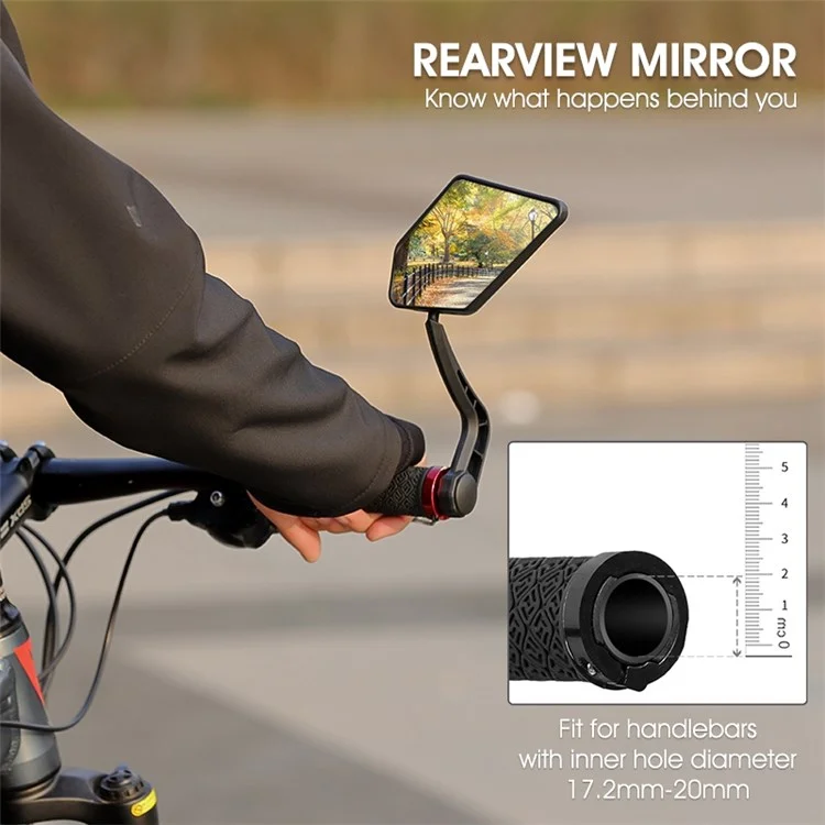 WEST BIKING YP07200240 1Pc HD 360 Degree Rotate Handlebar Rearview Mirror Bicycle Rear View Mirror - Right