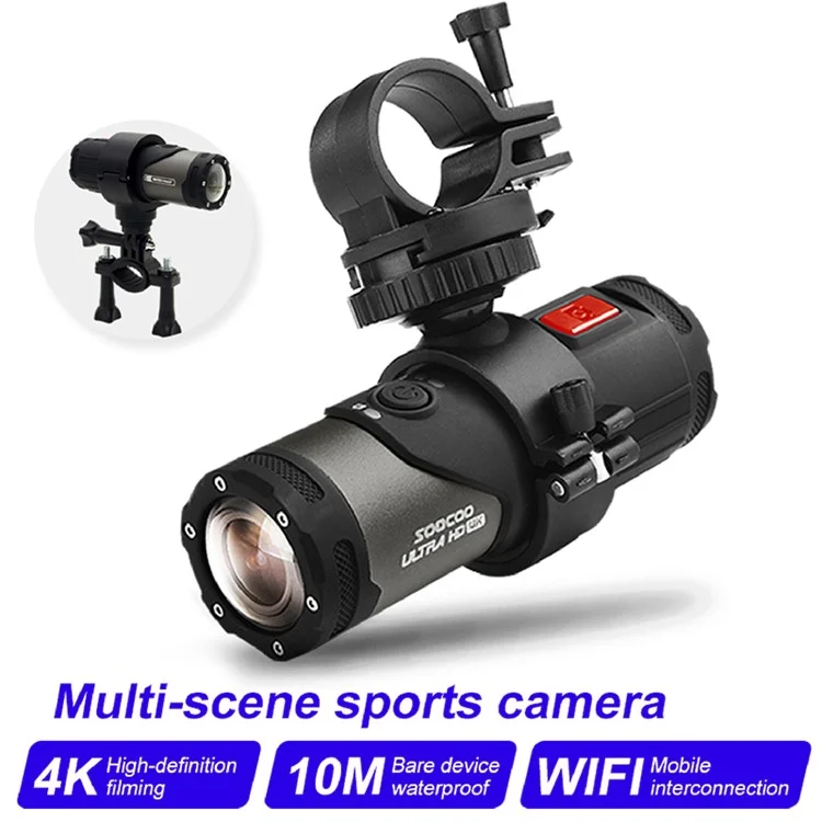 Soocoo S20+ 4K HD Camcorder Wasserdichte Outdoor -sportkamera WiFi Motorradfahrrad -video -rekorder Kamera