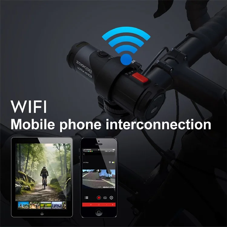 SOOCOO S20+ 4K HD Cámara de Videocámaras Impermeables al Aire Libre Cámara de Videos Para Bicicletas de Motocicleta Wifi Wifi Cámara de Video