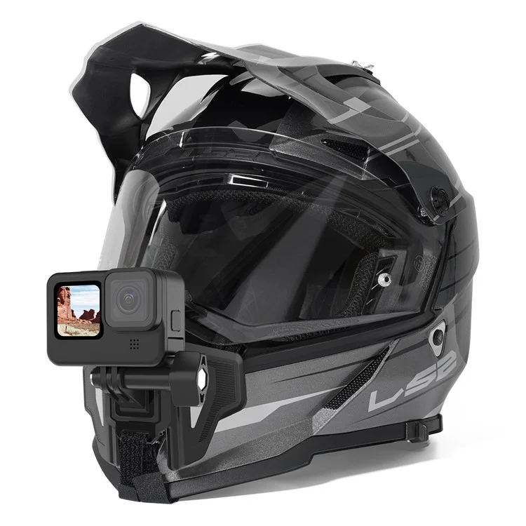 TELESIN GP-HBM-MT2-YH Motorradhelm-Kinnriemen, stoßfest, Sportskamera-Halterung für Radfahren, Fotografieren