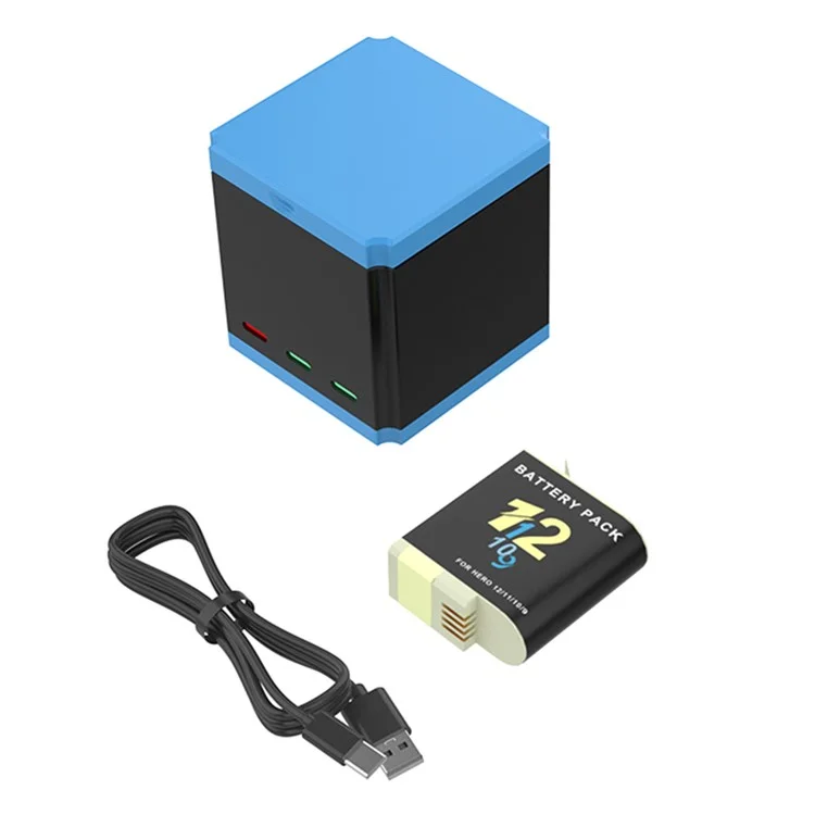 SHEINGKA SIK- 356 For GoPro Hero 10 / 9 Battery Charger Quick Charger Set (1 Storage Charging Box+1 Battery+1 Type-C Cable)