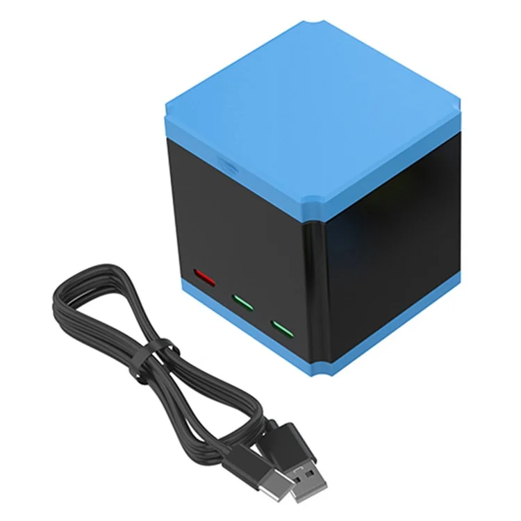 SHEINGKA For GoPro Hero 10 / 9 Multi-protection 3-Battery Fast Charger Station Storage Charging Box with Type-C Cable