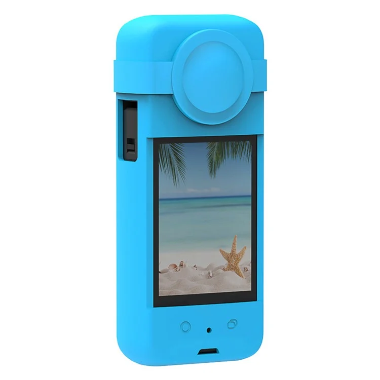 OX3-GJT-BK Silicone Protective Case for Insta360 One X3 Soft Sleeve Panoramic Camera Dustproof Shell - Blue