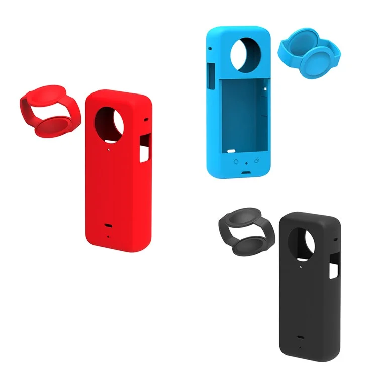 OX3-GJT-BK Silicone Protective Case for Insta360 One X3 Soft Sleeve Panoramic Camera Dustproof Shell - Blue