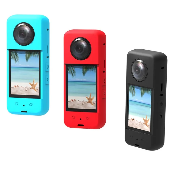 OX3-GJT-BK Silicone Protective Case for Insta360 One X3 Soft Sleeve Panoramic Camera Dustproof Shell - Blue