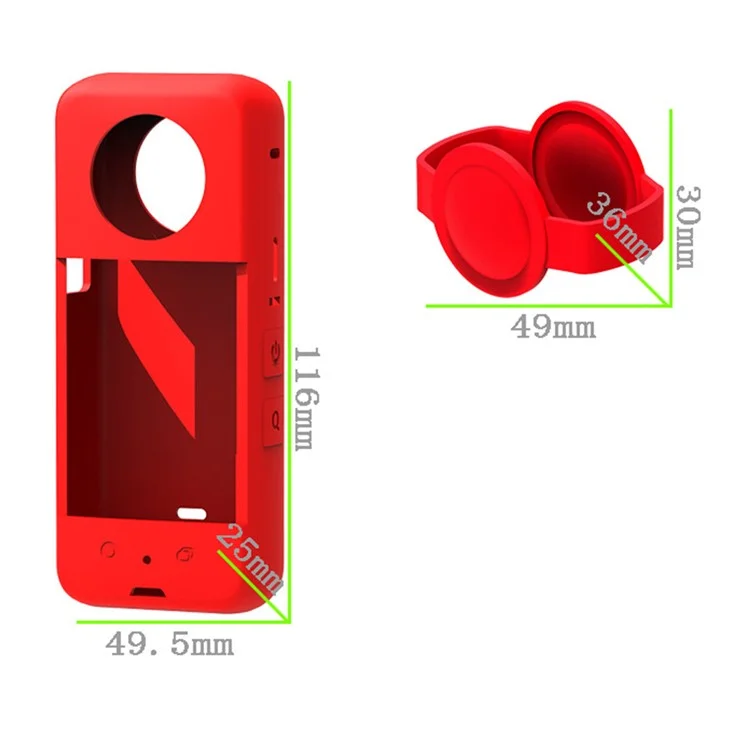 OX3-GJT-BK Silicone Protective Case for Insta360 One X3 Soft Sleeve Panoramic Camera Dustproof Shell - Blue